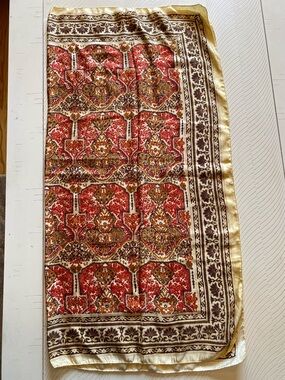 Red and Gold Decorative Patterned Scarf
